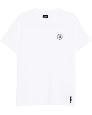 Fendi Polo À Plaque Logo - Blanc