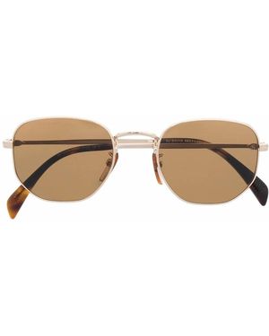 David Beckham Tortoiseshell-Effect Geometric-Frame Sunglasses - Natural
