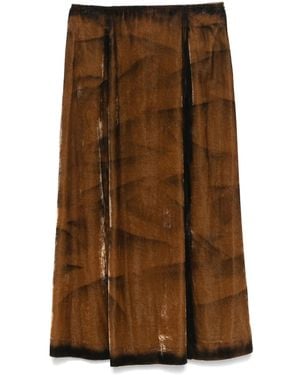Tela Flame Midi Skirt - Brown