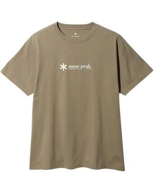 Snow Peak T-Shirt mit Logo - Grün