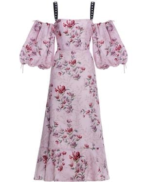 Agua Bendita Mercedes Wisteria Midi Dress - Purple