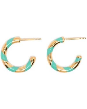 Aurelie Bidermann Positano Striped Hoop Earrings - Metallic