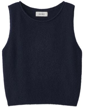 Lisa Yang Devine Fijngebreide Mouwloze Jurk - Blauw