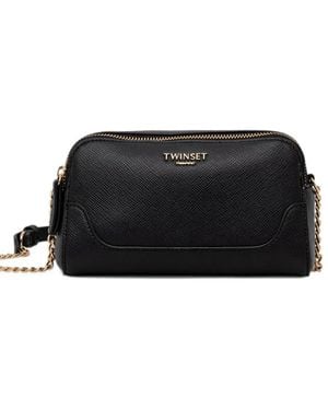 Twinset Logo-Plaque Cross Body Bag - Black