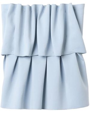 House of Dagmar Sculpted Ruffled Tube Top - Blue
