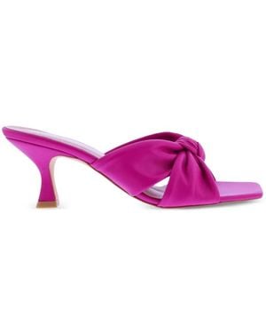 Inuovo Knotted Square-Toe Sandals - Purple