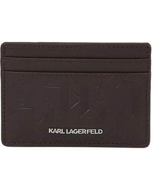 Karl Lagerfeld K/Loom Leather Cardholder - Black