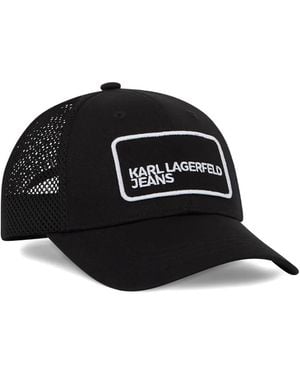 KARL LAGERFELD Logo Trucker Cap - Black