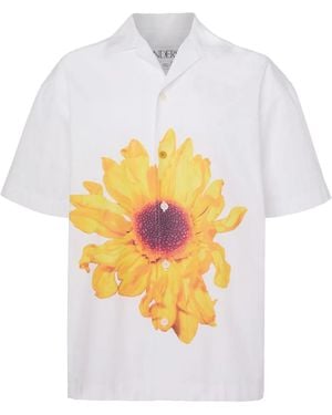 JW Anderson Hemd Mit Blumen-Print - Weiß