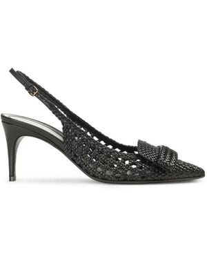 Sergio Rossi Sr1 Braid Slingback Sandals - Black