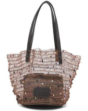 STAUD Jewel Tote Bag Mit Perlen - Braun