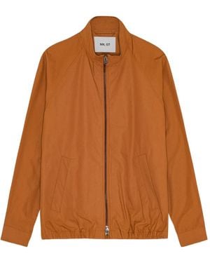 NN07 Dave Zip-Up Bomber Jacket - Brown