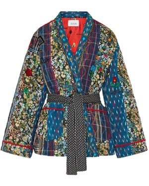 MONOKI El Paso Daisy Patchwork Kimono - Blue