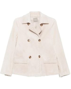 Kiltie Double-Breasted Corduroy Blazer - Natural