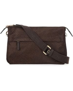 Borbonese Monogram-Print Shoulder Bag - Brown