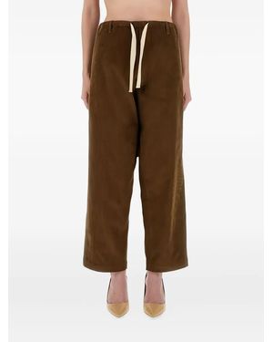 Moschino Wide-Leg Corduroy Trousers With Drawstring Waist - Brown