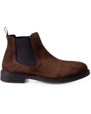 Calce Paneled Suede Chelsea Boots - Brown