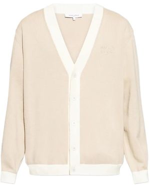Maison Kitsuné V-Neck Buttoned Cardigan - Natural