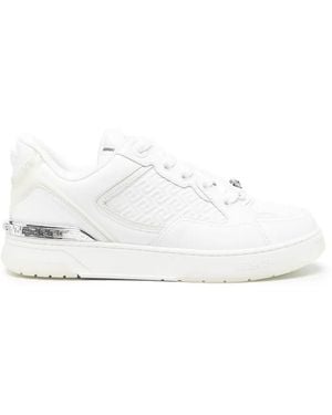 Versace Greca Embossed Leather Sneakers - White