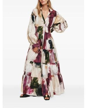 Aje. Cait Ruffled Long-Sleeve Maxi Dress - White