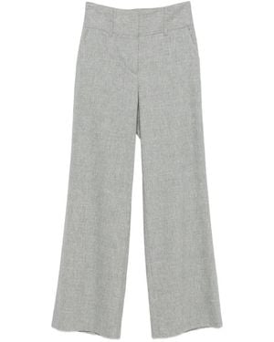 Lorena Antoniazzi High-Waisted Wide-Leg Trousers - Grey