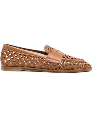 Stuart Weitzman Spencer Woven Loafers - Brown