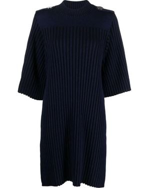 Rodebjer Ribbed Knitted Midi Dress - Blue