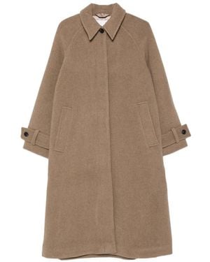 Samsøe & Samsøe Alma Raglan-Sleeve Single-Breasted Coat - Natural