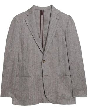 Brooks Brothers Herringbone Linen Blazer - Grey