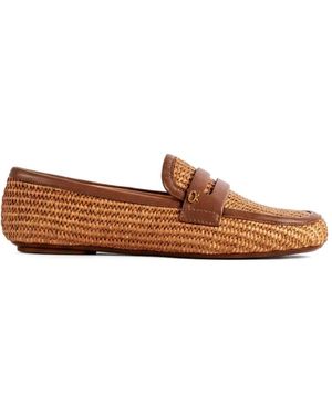 Gianvito Rossi Marbella Woven Loafers - Brown