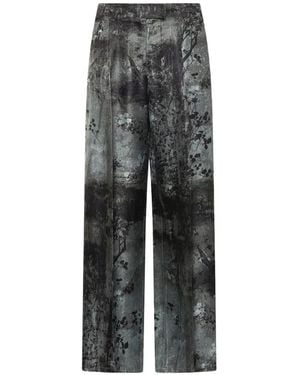 Pierre Louis Mascia Floral-Print Palazzo Trousers - Grey
