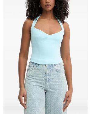 Bardot Deserae Halterneck Corset-Style Top - Blue