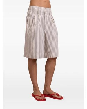 Damson Madder Ambrosia Striped Shorts - White
