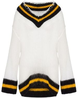Moschino V-Neck Sweater - White