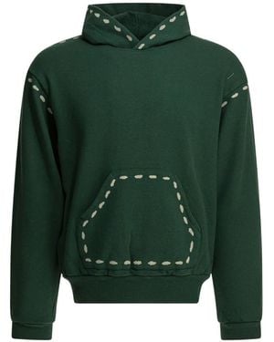 Kapital Hooded Dotted Sweatshirt - Green