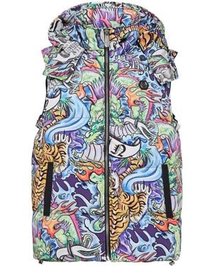 Philipp Plein プリント パデッドベスト - ブルー