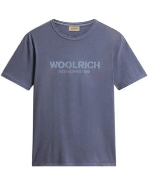 Woolrich プリント Tシャツ - ブルー