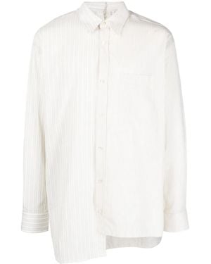 Lanvin Striped Asymmetric-Hem Shirt - White