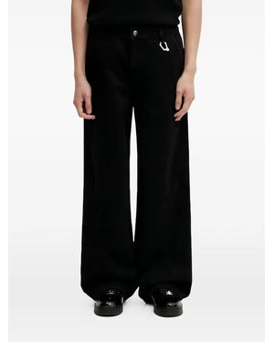 HELIOT EMIL D-Ring Wide-Leg Jeans - Black