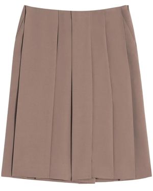 Lanvin Shorts Con Pieghe - Marrone