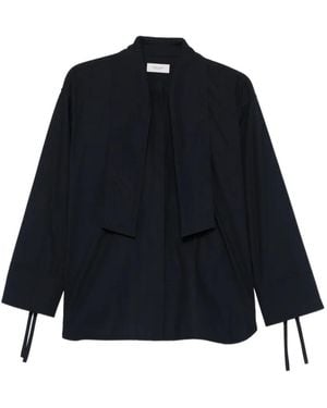Agnona Blouse Met Gestrikt Detail - Blauw