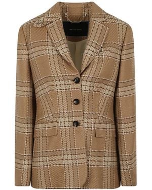 Kiton Checked Single-Breasted Jacket - Brown