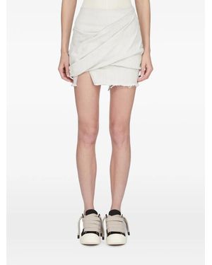 Rick Owens Temple Draped Mini Skirt - White