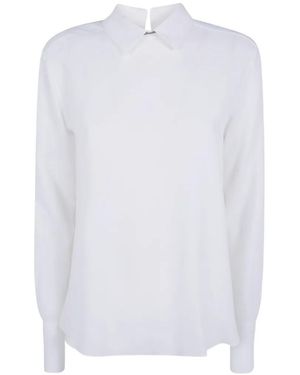 Antonelli Rear-Buttoned Long-Sleeve Blouse - White