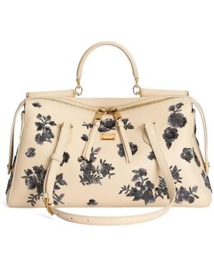 Dolce & Gabbana Medium Vittoria Handbag With Embroidery - Metallic