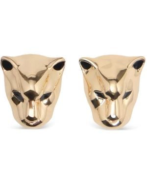 Bimba Y Lola Panther-Head Earrings - Natural