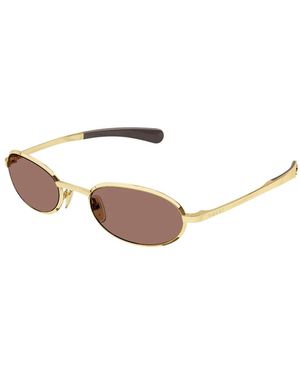 Gucci Oval-Frame Sunglasses - Metallic