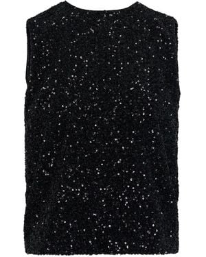 N°21 Top Sin Mangas Con Lentejuelas - Negro
