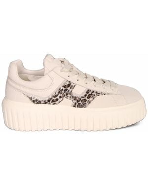Hogan Leopard-Print Platform Sneakers - Natural