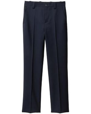 Versace Wool-Mohair Slim Formal Trousers - Blue